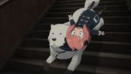 The white dog and Anya escape (Image via Wit Studio)
